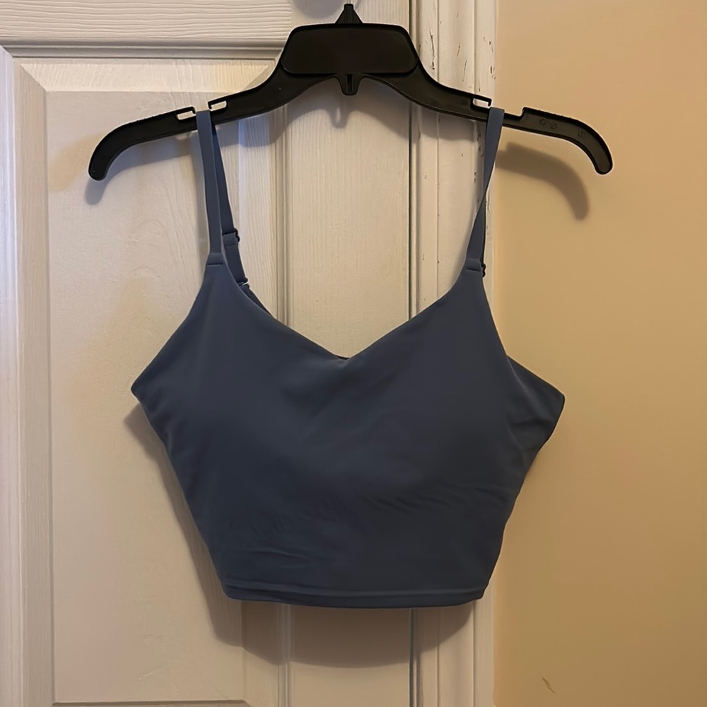 Blue Athleta cropped tank top
